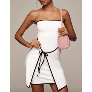 Anthropologie En Elly Strapless Wrap Shift Mini Dress White Size XL